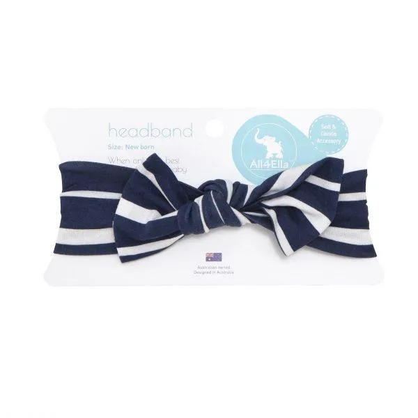 Top Knot Headband - Blue Stripe