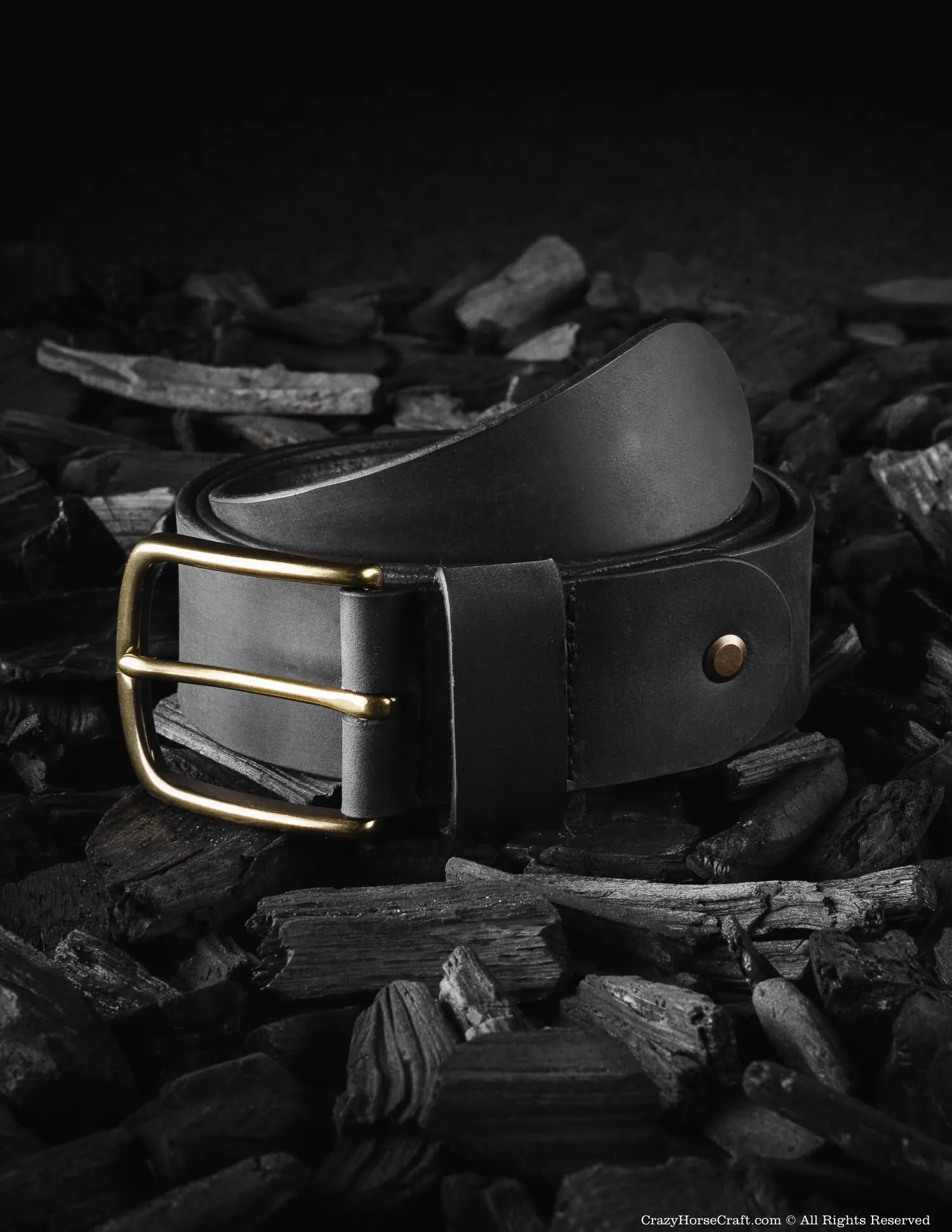 Vegetable Tanned Leather Belt | Carbon Black