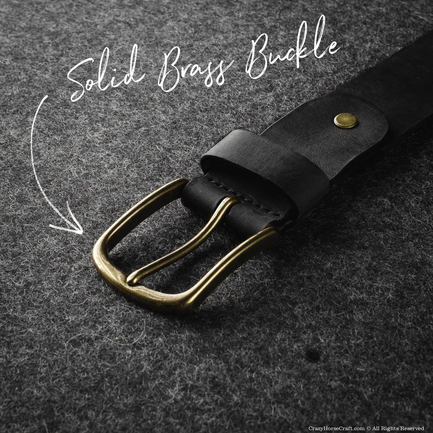 Vegetable Tanned Leather Belt | Carbon Black