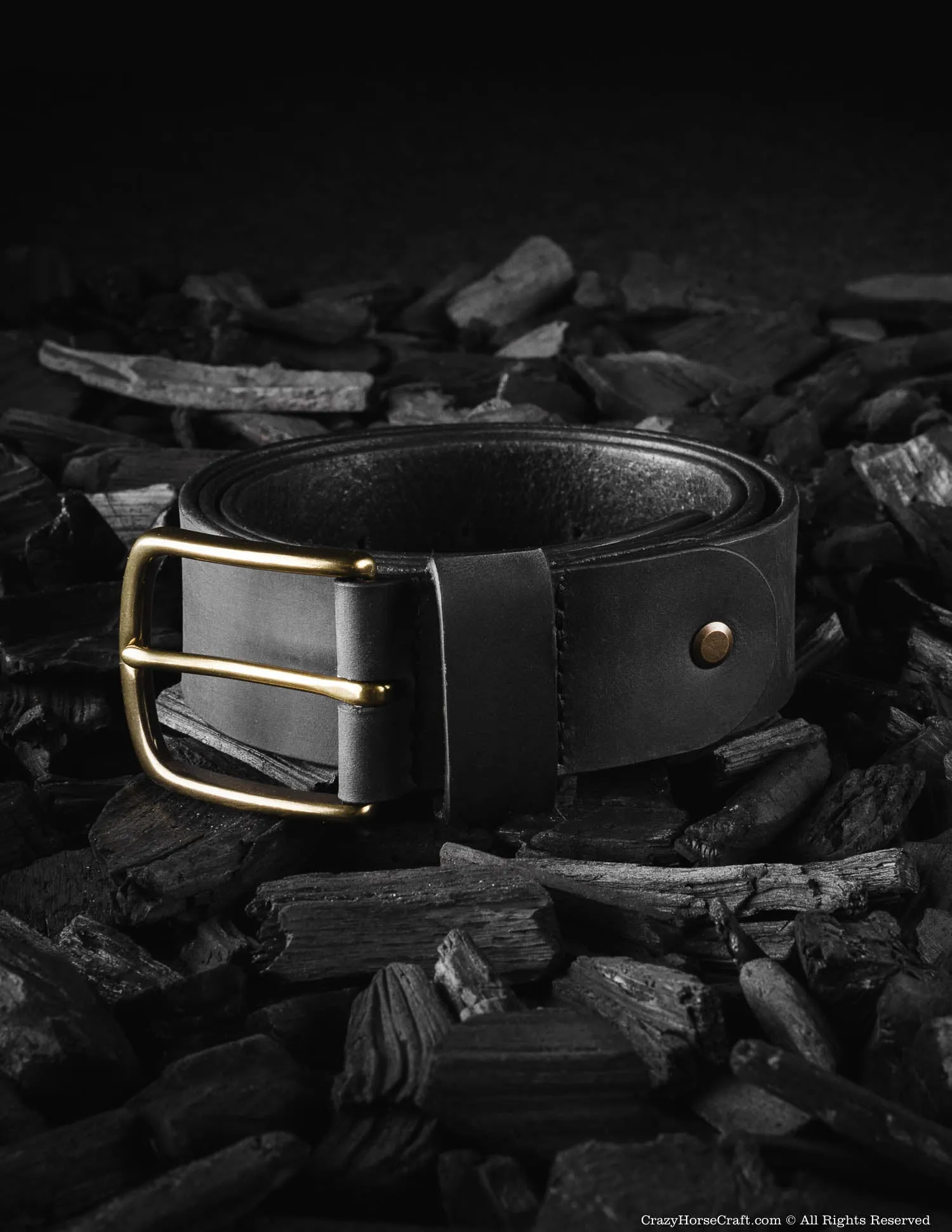 Vegetable Tanned Leather Belt | Carbon Black