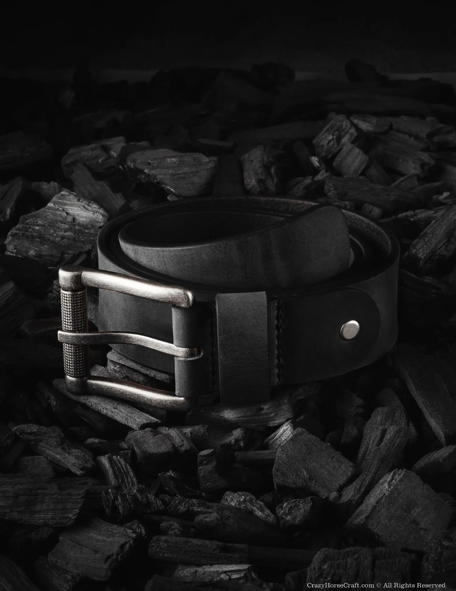 Vegetable Tanned Leather Belt | Carbon Black