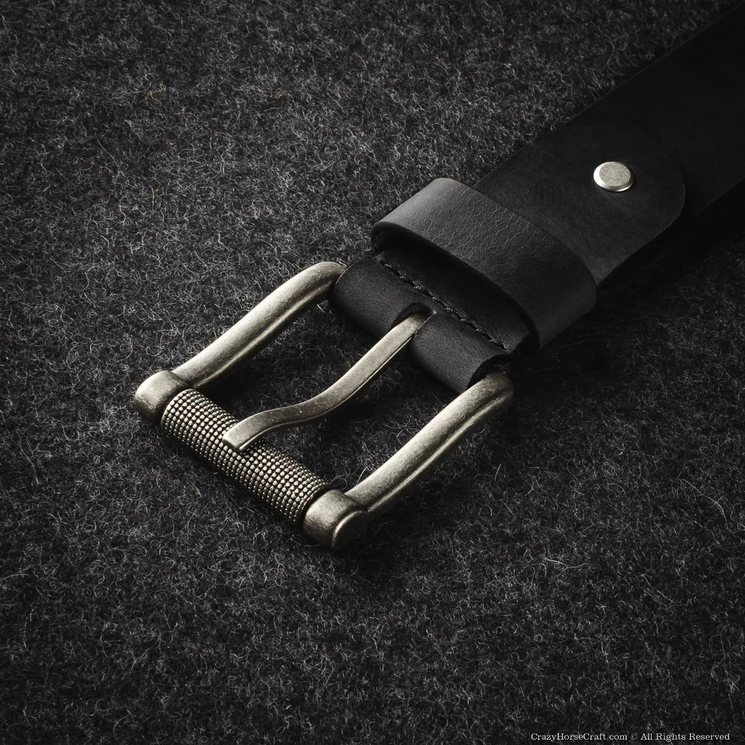 Vegetable Tanned Leather Belt | Carbon Black