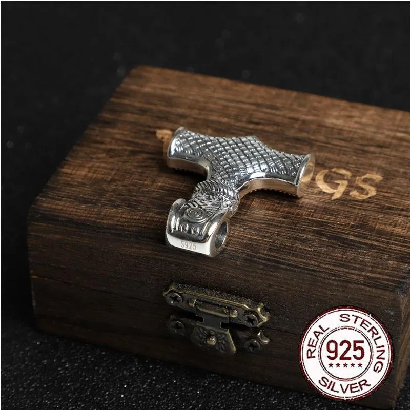 Viking Necklace Mjolnir Hammer 925 Silver