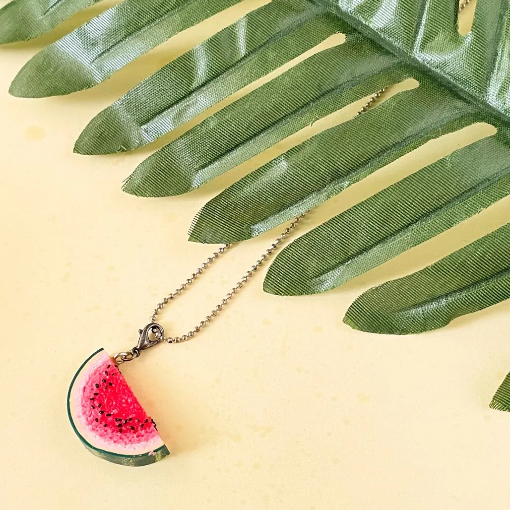 Watermelon Slice Miniature Charm Pendant