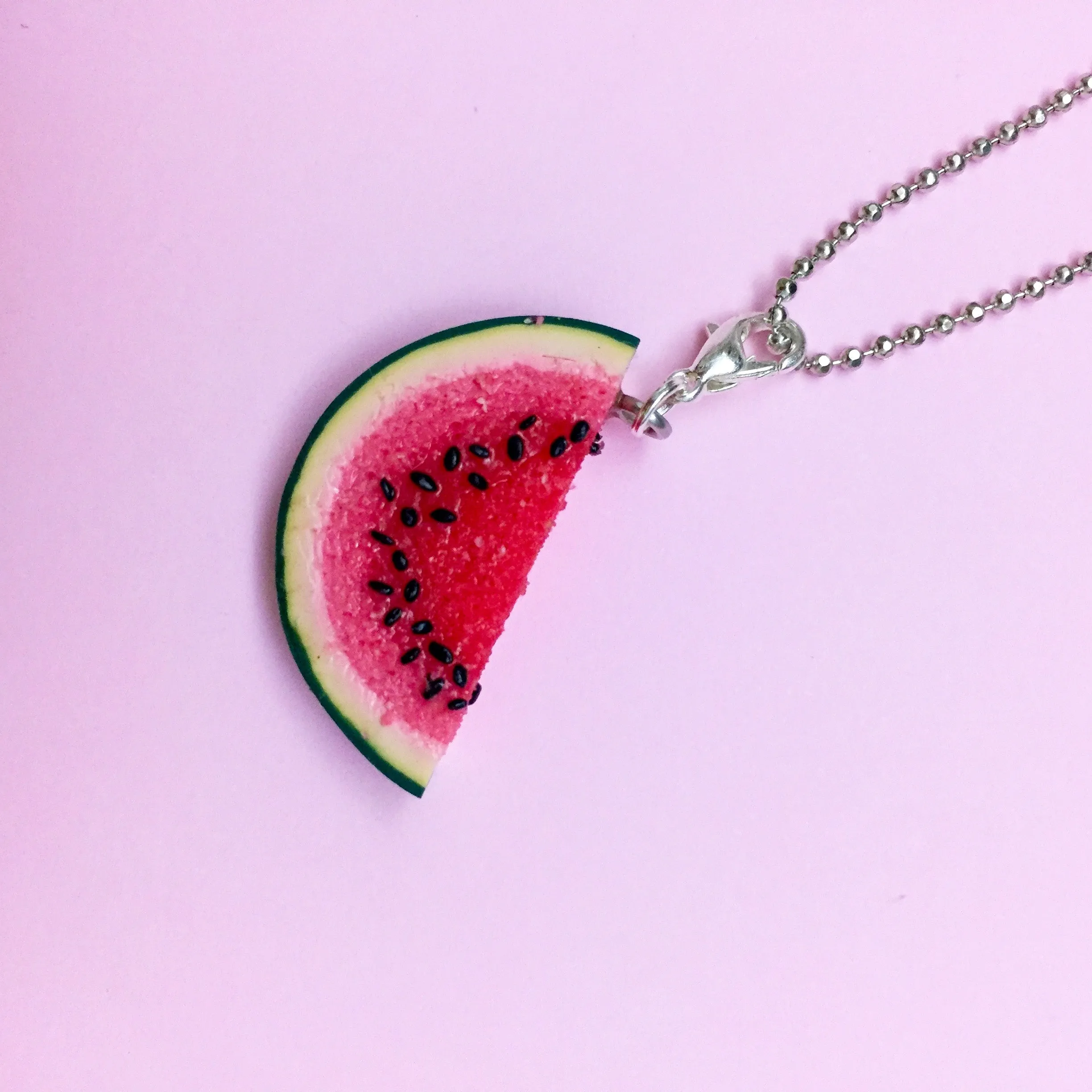 Watermelon Slice Miniature Charm Pendant