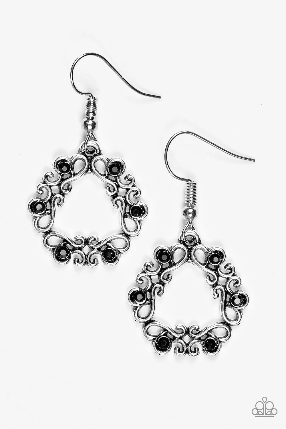 Whimsy Wreaths Black Earrings